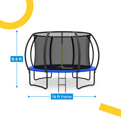 JumpYeti 14' Round Trampoline with Enclosure
