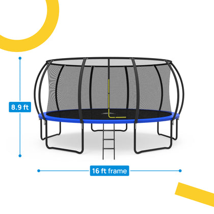 JumpYeti 16' Round Trampoline with Enclosure